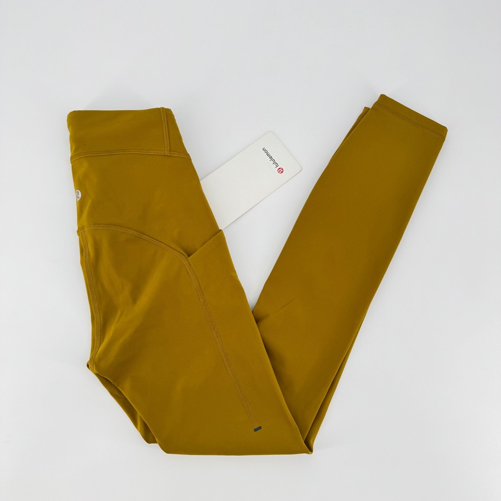 Lululemon Power Thru HR Tight 25 Gold Spice LW5DAJS Training Leggings Size 0 NEW